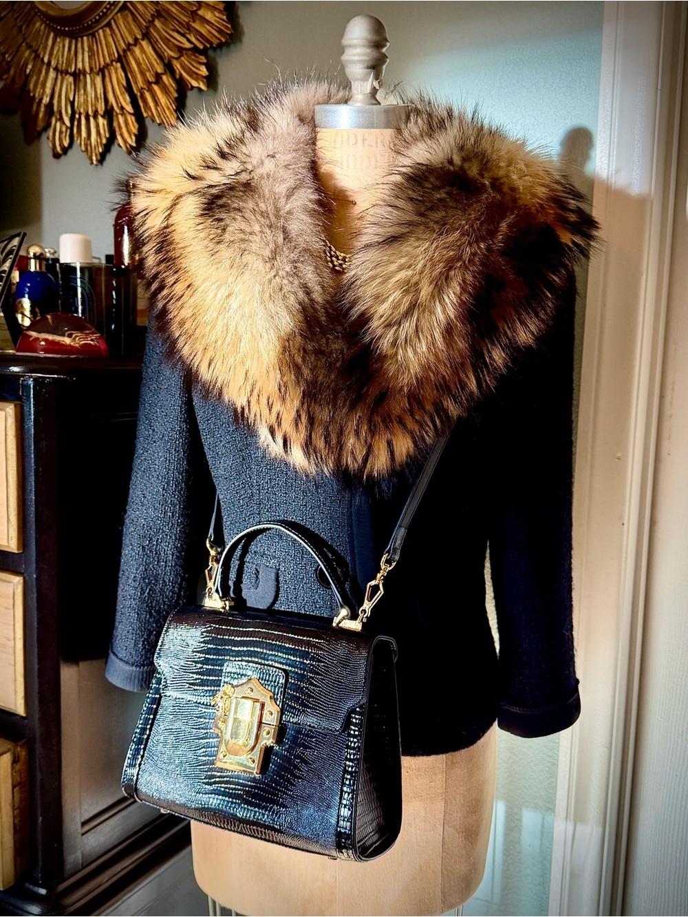 Genuine Luxury Vintage Raccoon Fur Collar, Vintage